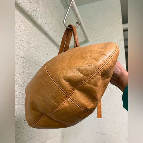 ASOS Leather Bag Purse Tan Ruched Bohemian Chic - Picture 9 of 17